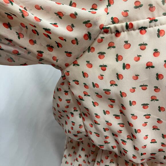 Everly Womens Small 3/4 Sleeve Dress Peach Print Cute Kidcore‎ Boutique - Picture 9 of 14